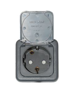 DEFA GRÅTT STRÖMUTTAG FÖR INBYGGNING