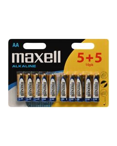 Maxell Long life Alkaline AA/LR6-batterier - 10 st.