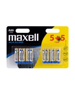 Maxell Long life Alkaline AAA/LR 03-batterier - 10 st.