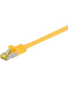 RJ45 patchkabel S/FTP (PiMF), med CAT 7 kabel, gul, 0,5 m