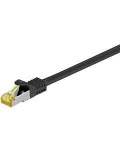 RJ45 patchkabel S/FTP (PiMF), med CAT 7 kabel, svart, 1 m