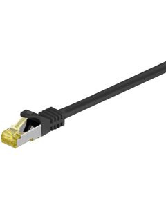 RJ45 patchkabel S/FTP (PiMF), med CAT 7 kabel, svart, 10 m