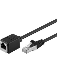 CAT 5e förlängningssladd F/UTP, svart, 3 m