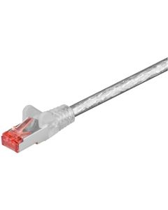 CAT 6 patchkabel S/FTP (PiMF), transparent, 0,15 m