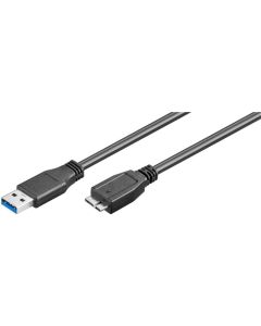 USB 3,0 SuperSpeed-kabel, svart, 1,8 m,