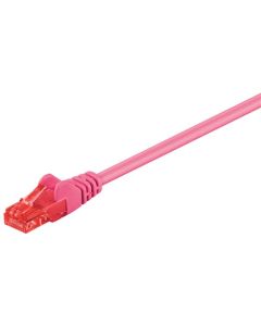 CAT 6 patchkabel, U/UTP, magenta, 0,25 m