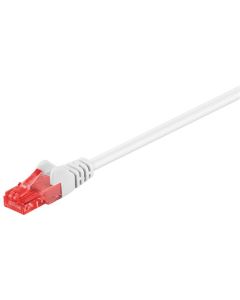CAT 6 patchkabel, U/UTP, vit, 0,25 m