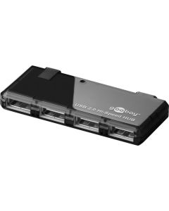 4-ports USB 2,0 Hi Speed HUB, svart