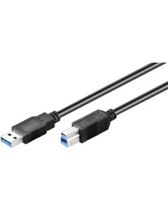 USB 3,0 SuperSpeed-kabel, svart, 1 m,