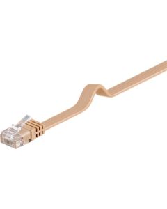 CAT 6 platt patchkabel, U/UTP, ljusbrun, 10 m