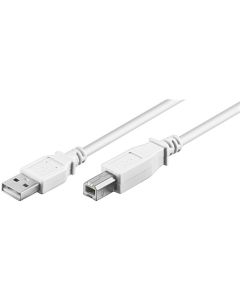 USB 2,0 Hi-Speed-kabel, vit, 1 m