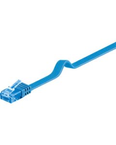 CAT 6a platt patchkabel U/UTP, blå, 0,5 m