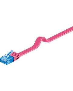 CAT 6a platt patchkabel U/UTP, magenta, 0,5 m