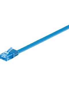 CAT 6a platt patchkabel U/UTP, blå, 1 m