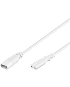 Förlängningssladd C7/C8, 2 m, vit