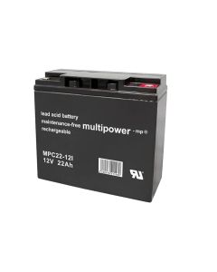 Multipower MP22-12I 12V 22Ah förbrukningsbatteri för golfvagn