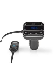 NEDIS, FM-sändare för bil  Bluetooth®  Proffsmikrofon  Brusreducerande  MicroSD-kortplats  Handsfree-samtal  Röststyrning  2x USB