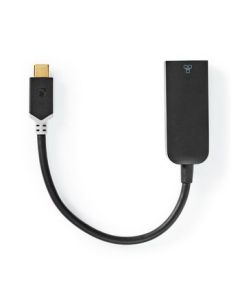 NEDIS, USB-adapter USB 3.2 Gen 1 USB Type-C Hane RJ45 Hona 1000 Mbps 0.20 m Rund Guldplaterad PVC Antracit Window Box med Euro Lock