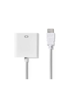 NEDIS, HDMI™ kabel HDMI™ Kontakt VGA hona 15p 1080p Nickelplaterad 0.20 m Rak PVC Vit Blister