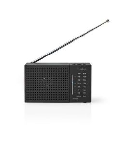 Nedis, FM/AM-radio,  Analog, 1.5 W, Hörlursuttag, Svart