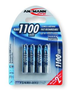 Ansmann AAA / R03 uppladdningsbara batterier (4 st.) 1100 mAh