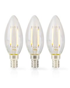 LED -lamppäron E14 | Ljus | 2 W | 250 lm | 2700 K | Hot White | 3 bitar. | Klart