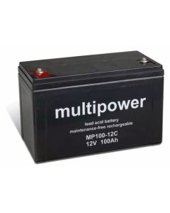 Multipower 12V - 100Ah, förbrukningsbatteri till eldrivna fordon