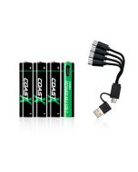 Coast AAA USB-C uppladdningsbara batterier 1,5V 750 mAh (4 st) inkl. laddningskabel