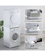 Staplingsram med utdragbart hyllplan (8 kg) för tvättmaskin/torktumlare